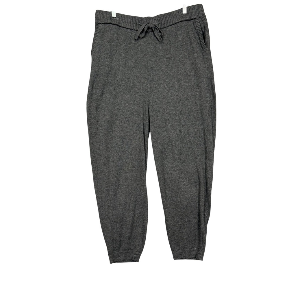LOFT Pants Womens XL Gray Knit Joggers Lounge Pants Drawstring Waist Sweater